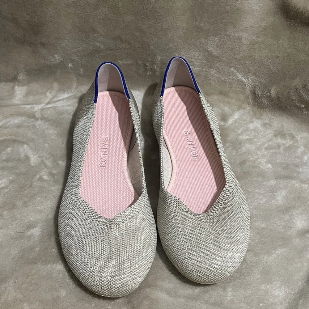 Rothy's Women's Metallic The Flat Balkey Gold Slip On like New! 10.5